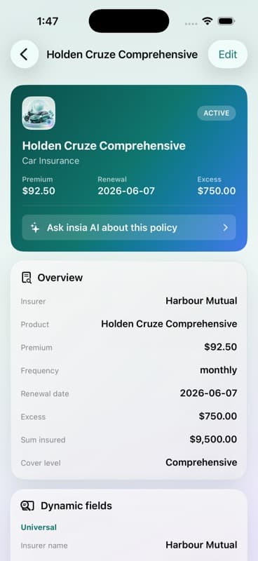 Policy detail
